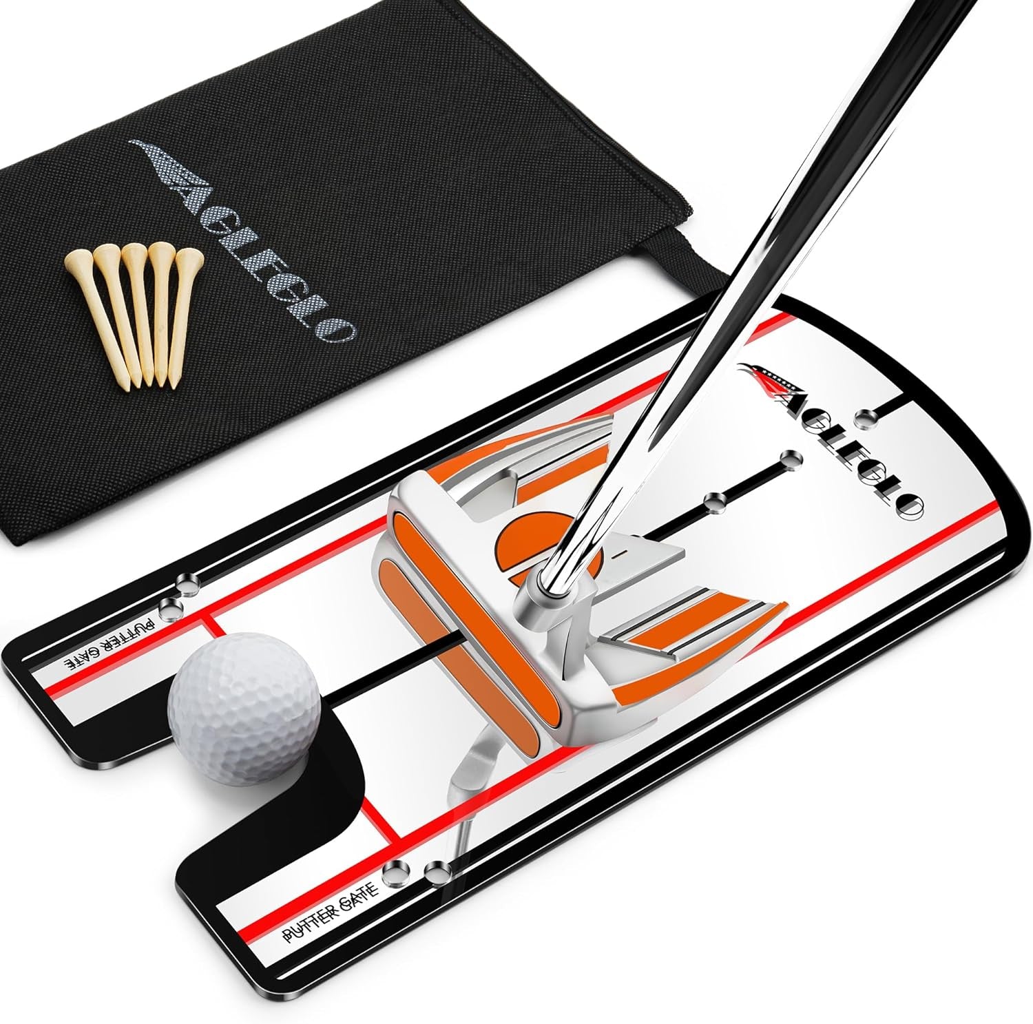 Golf Putting Mirror Training Aid - 12'L X 6'W Acrylic with Putter Line Mirrored, Putting Trainer for Golfer Align Eyes, Body, Putter Face, Golf Training Aid Equipment