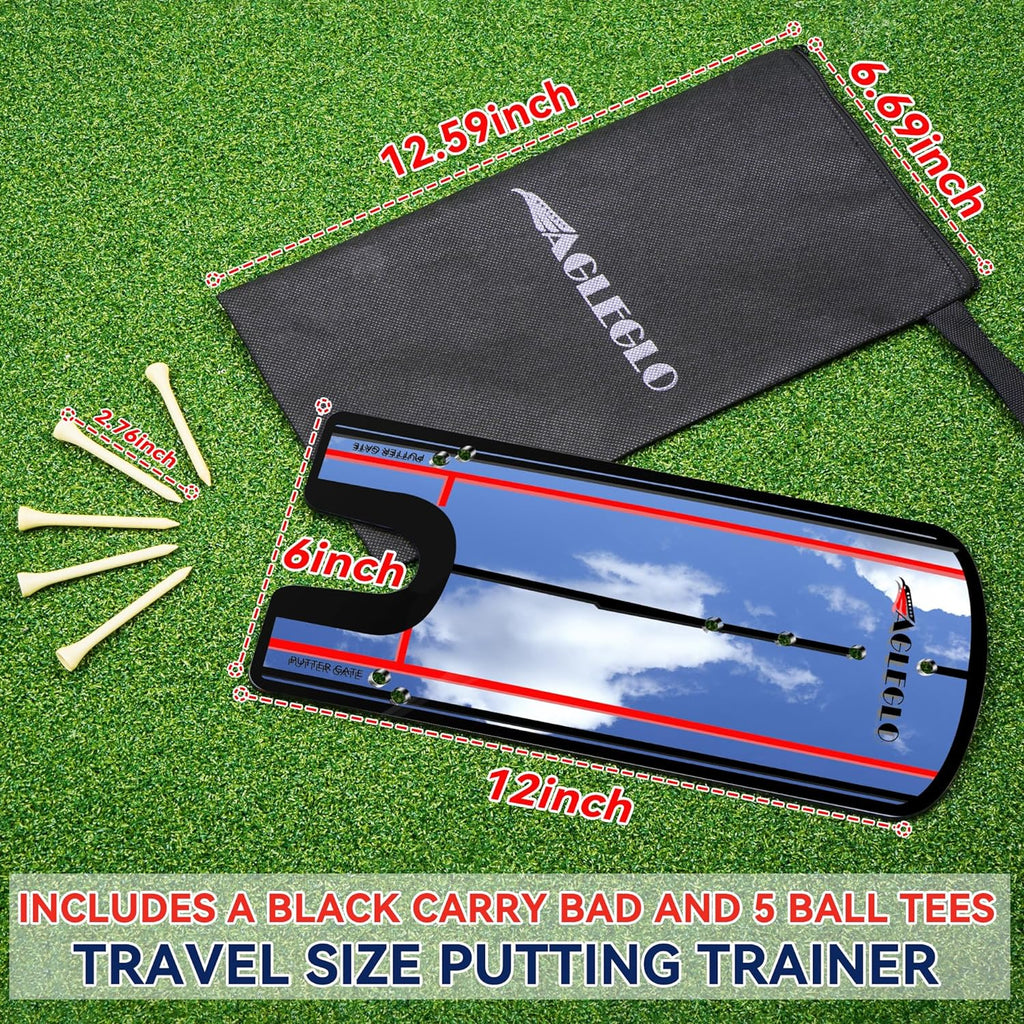 Golf Putting Mirror Training Aid - 12'L X 6'W Acrylic with Putter Line Mirrored, Putting Trainer for Golfer Align Eyes, Body, Putter Face, Golf Training Aid Equipment