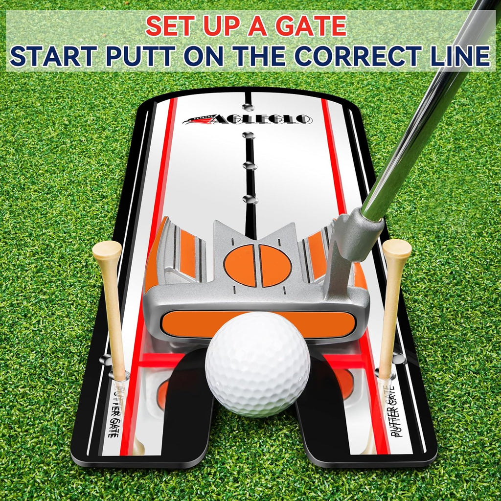 Golf Putting Mirror Training Aid - 12'L X 6'W Acrylic with Putter Line Mirrored, Putting Trainer for Golfer Align Eyes, Body, Putter Face, Golf Training Aid Equipment