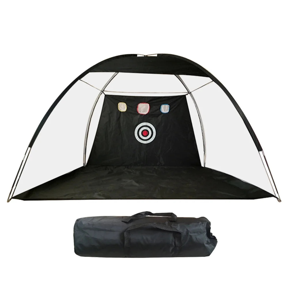 Golf Net, 9.8X7.8Ft Golf Practice Net with Golf Mat, All in 1 Home Golf Hitting Aid Nets for Backyard Driving Chipping Swing Training