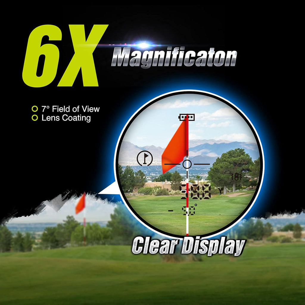 Golf Rangefinder with Slope, Golf Range Finder Magnetic Holder, 700/1000Y Flag Pole Locking Multi Functional Laser Rangefinder with Rechargeable Battery for Golfing & Hunting (White & Gray)